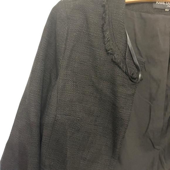 Karl Lagerfeld Black Textured Women's Blazer - Picture 3 of 3